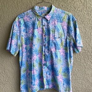 Original Island Shores Tropical Hawaiian print button down